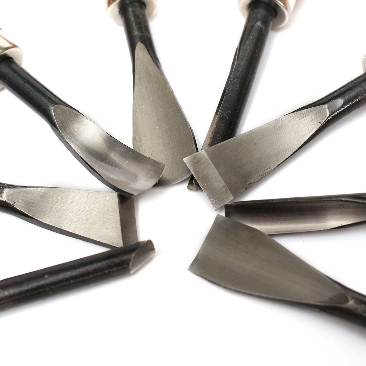 Set di scalpelli per intaglio del legno, strumenti per artigianato artistico fai da te (8 pezzi)
