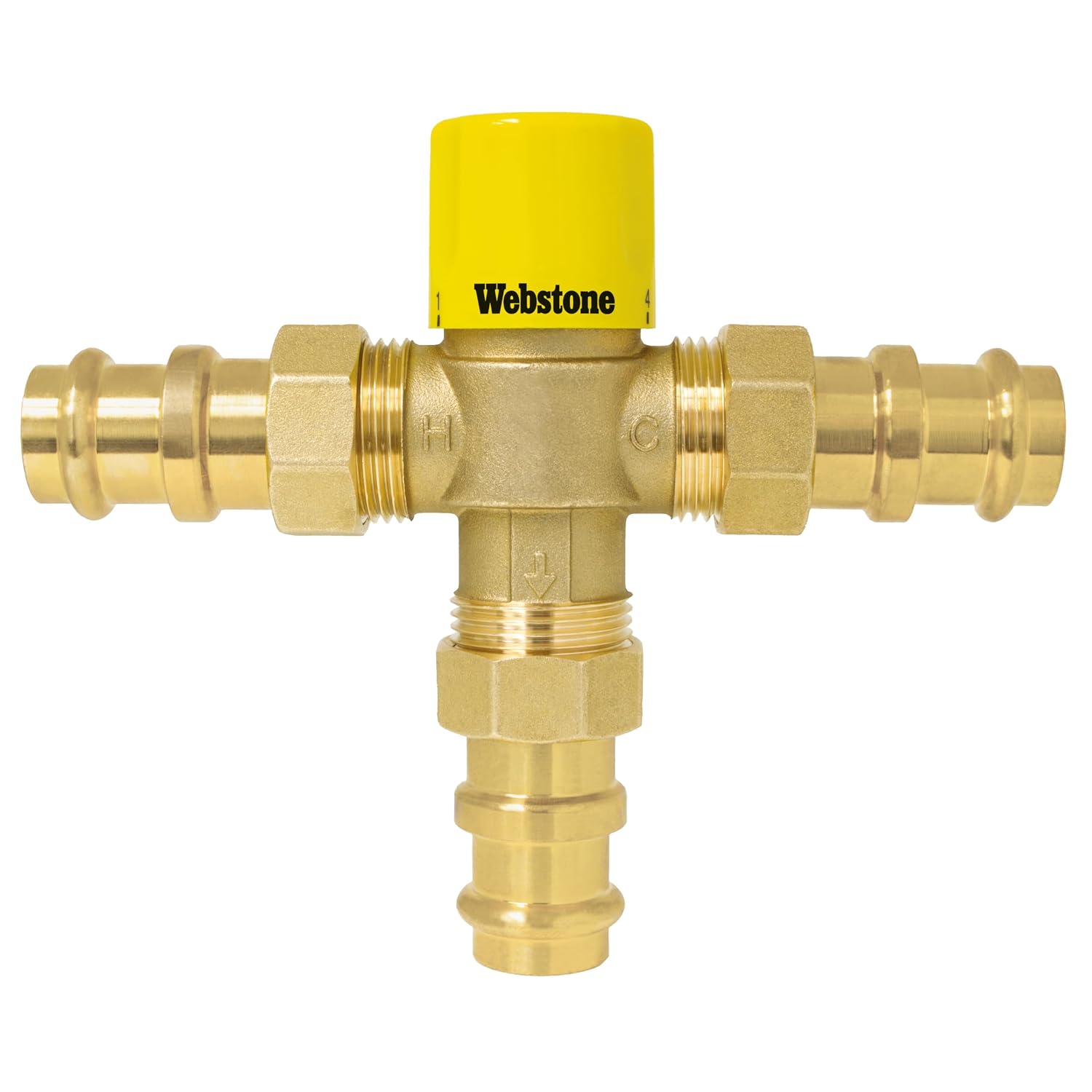 1/2 Inch, PRS, LF Brass Thermostatic Mixing Valve with Check with Temperature