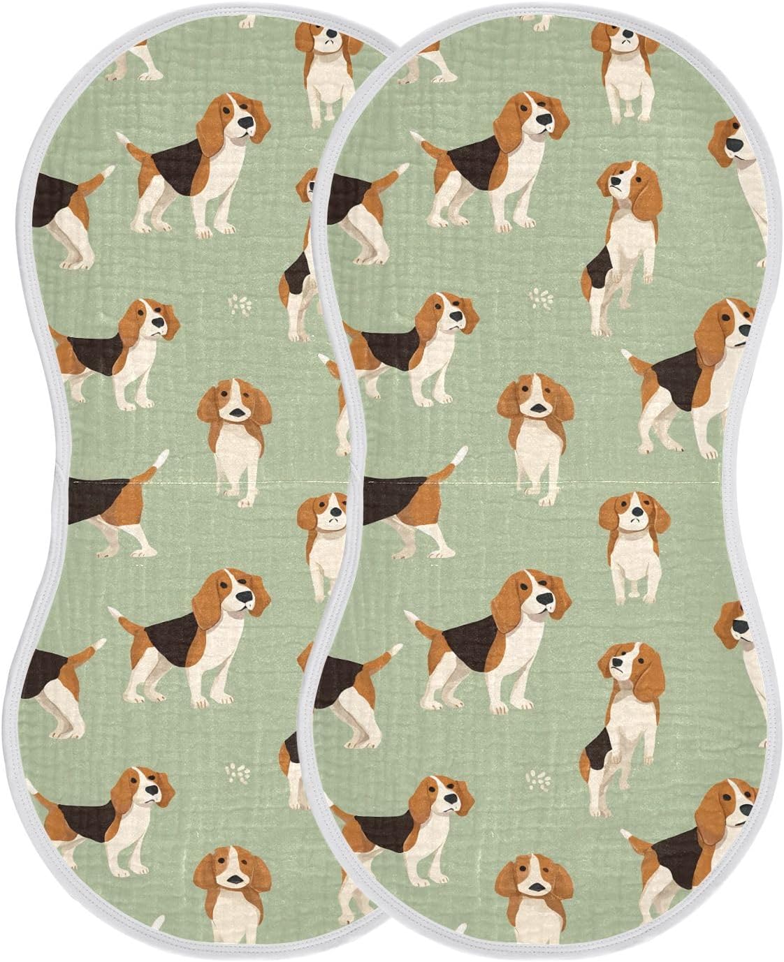 Cute Black Brown Dogs Pattern Art Baby Burp Cloths -4Pcs Soft Absorbent Muslin Washcloths Bibs Face Towel for Newborn Boys Girls 22 x 11 Inch