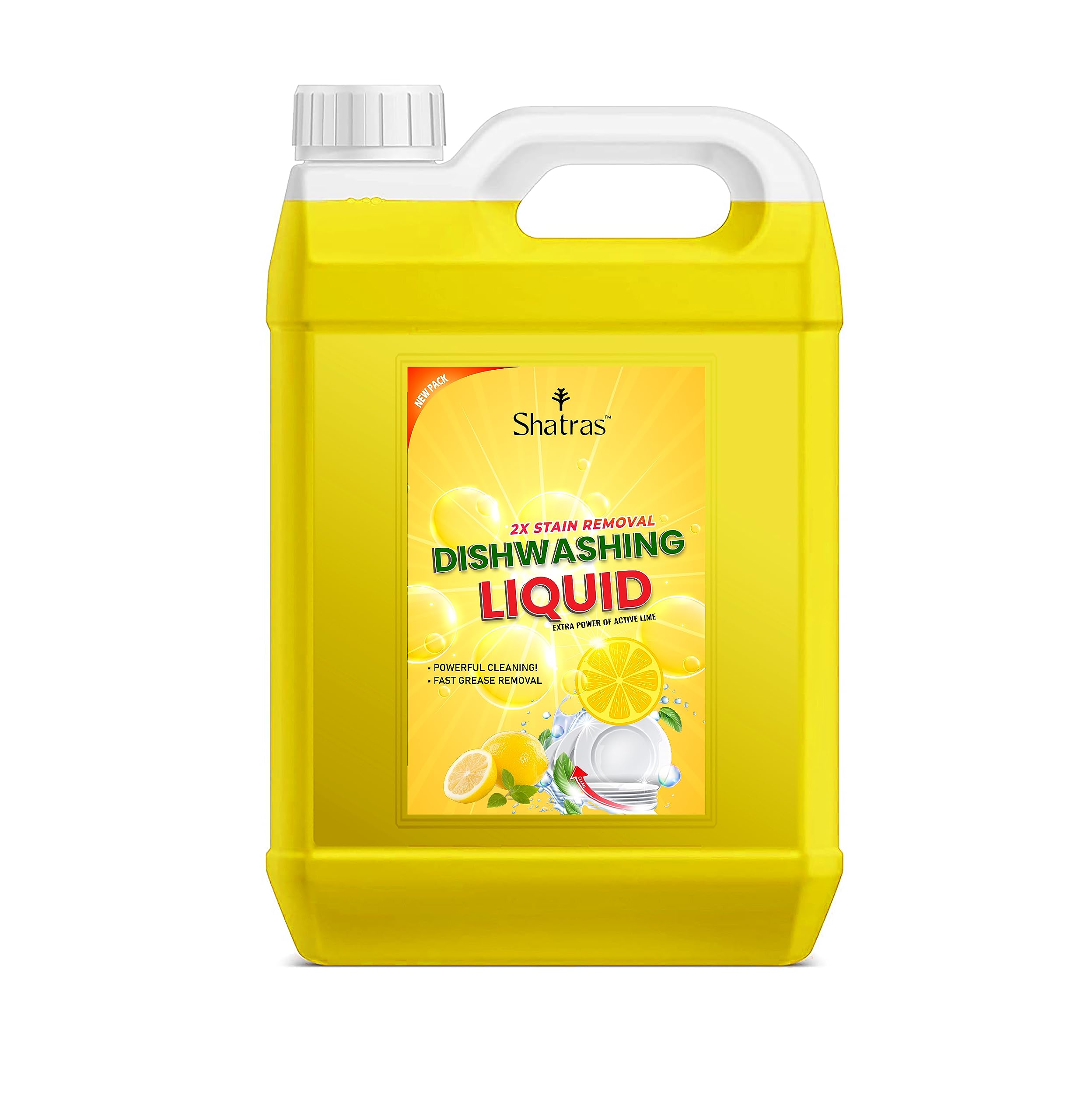 Shatras Dishwash Liquid Gel Lemon Can Jar, Kitchen Utensil Cleaner Removes Grease & Oil Dishwashing Detergent (5000 ml)-image-14