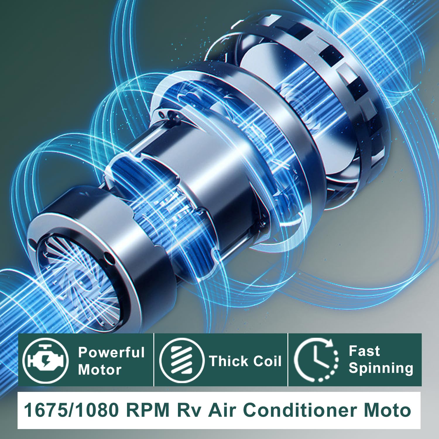 D1092 1468-3069 RV Air Conditioner Motor Compatible with Coleman Mach 6000 & 8000 Series RV AC Fan Motor, Replaces 7184-0156 7184-0432,1468-306 7855MVA-A11U, 1/3HP, 1675RPM, 2 Speed with Capacitor