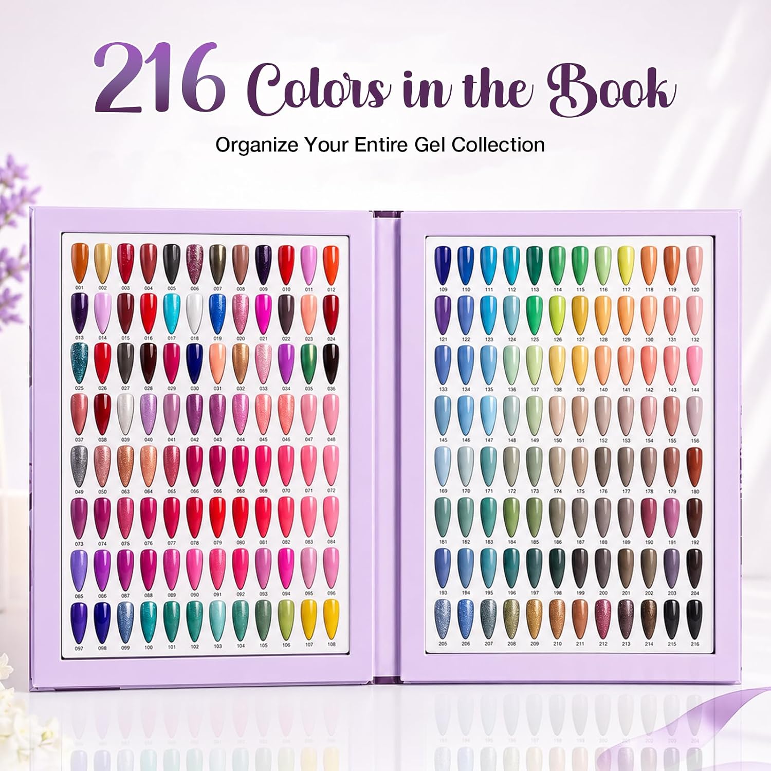 216 Nail Display Book with 240 False Nail Tips & 1-200 Number Labels