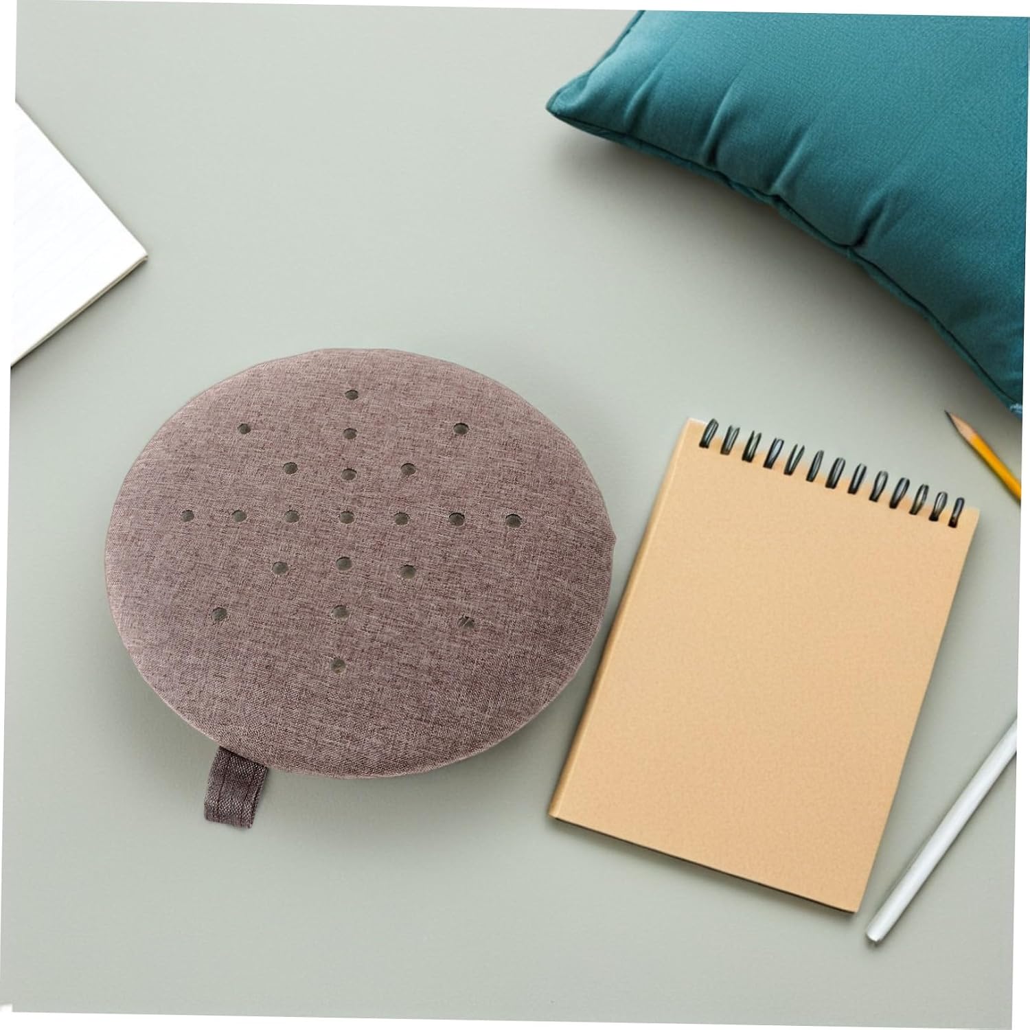 2pcs Round Linen Moxa Cushion Cover Replacement Lid 22.5cm Diameter Moxibustion Pad Heat Shield Cover for Home Therapy and Acupuncture Use