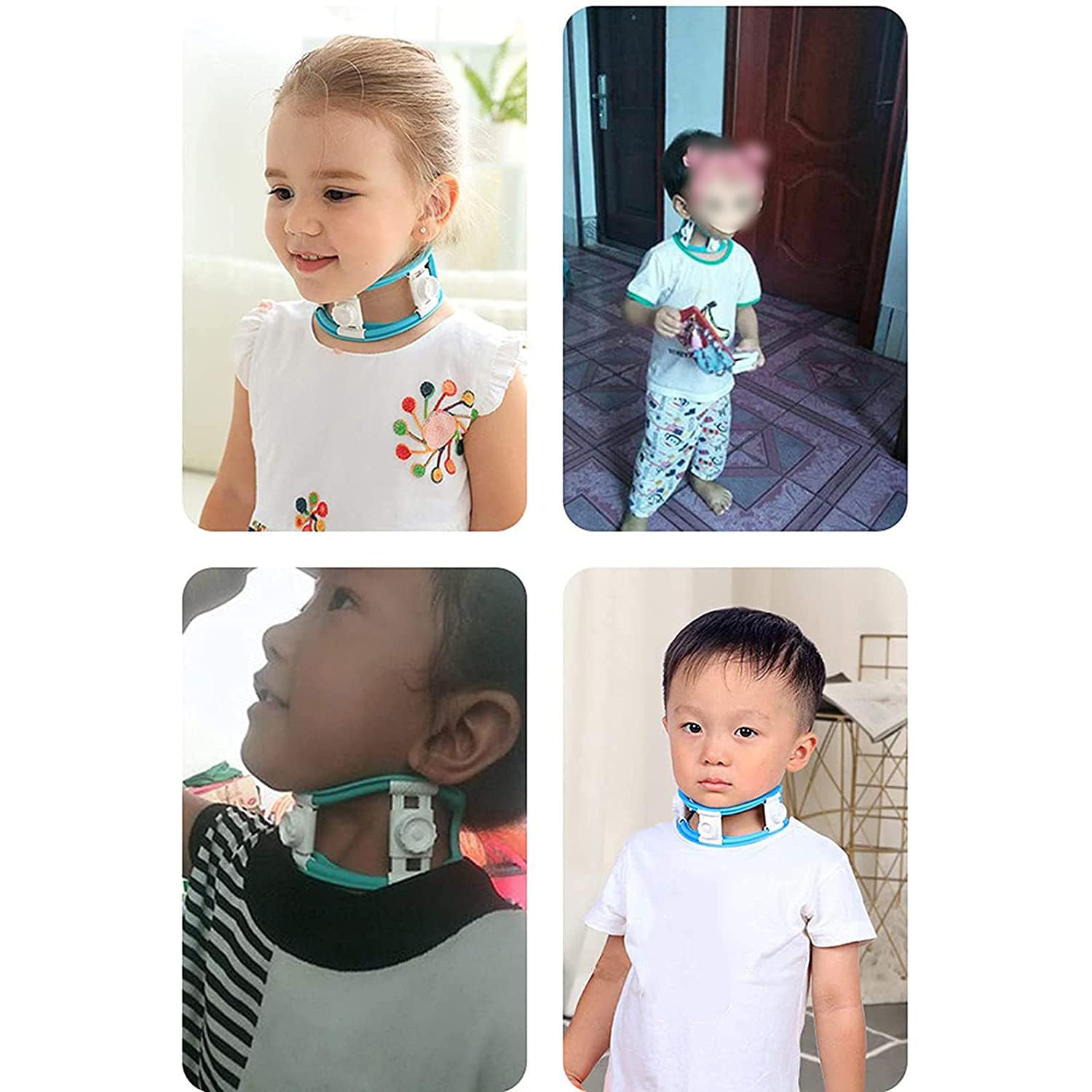 Soporte de silicona ajustable para el cuello para niños, alivia el dolor de cuello y corrige la postura, adecuado para edades de 6 meses a 7 años