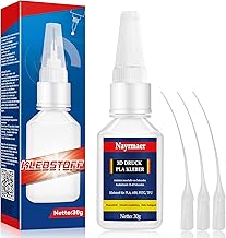 30 g 3D Printing Adhesive, PLA Adhesive with Anti-Clogging Cap, Transparent for ABS, PLA, PETG and TPU