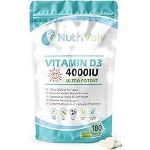 Vitamin D 4000IU | 6 Months Supply | 180 Easy-Swallow Vitamin D3 Tablets | Vegetarian | High Strength | Immune & Bone Support Supplement | General Health & Wellbeing | 100 g