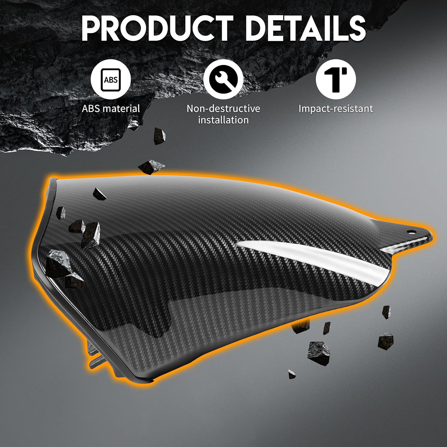 Passenger Rear Seat Cowl Carbon Fiber Pattern for Harley 23-26