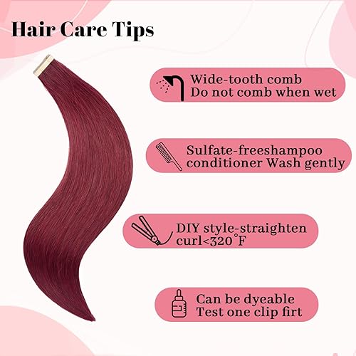 Miniatura 4 de 40 extensiones de cabello humano con cinta adhesiva, 22 pulgadas, 3.53 onzas, extensiones de cabello humano Remy con cinta invisible sin costuras