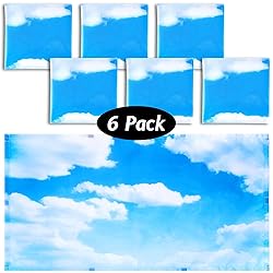 Hortsun 6 Pcs Magnetic Fluorescent Light Covers, 4 x 2 Feet Magnetic Classroom Light Covers for Fluorescent Shade, Drop Ceiling Lighting, School Office Classroom Decor(Sky Cloud)