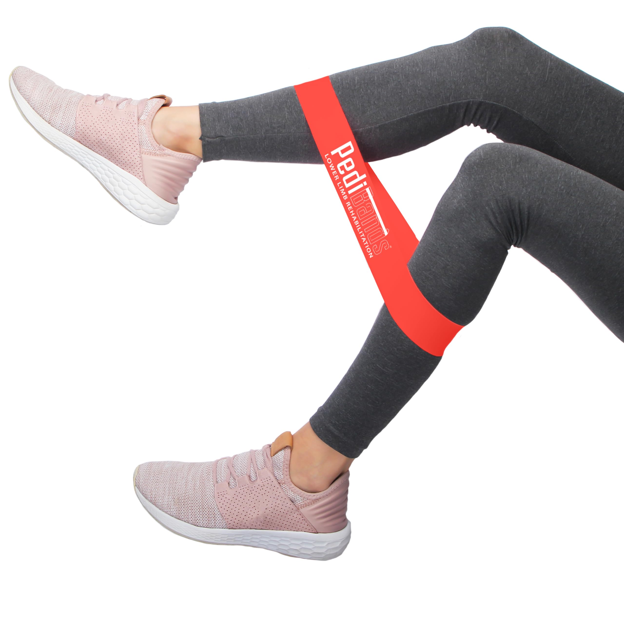 PediBands® - Resistance Therapy Band/Exercise Band for Strength & Conditioning/Lower Limb Rehabilitation (Red, Red - Heavy / 20-25lbs)