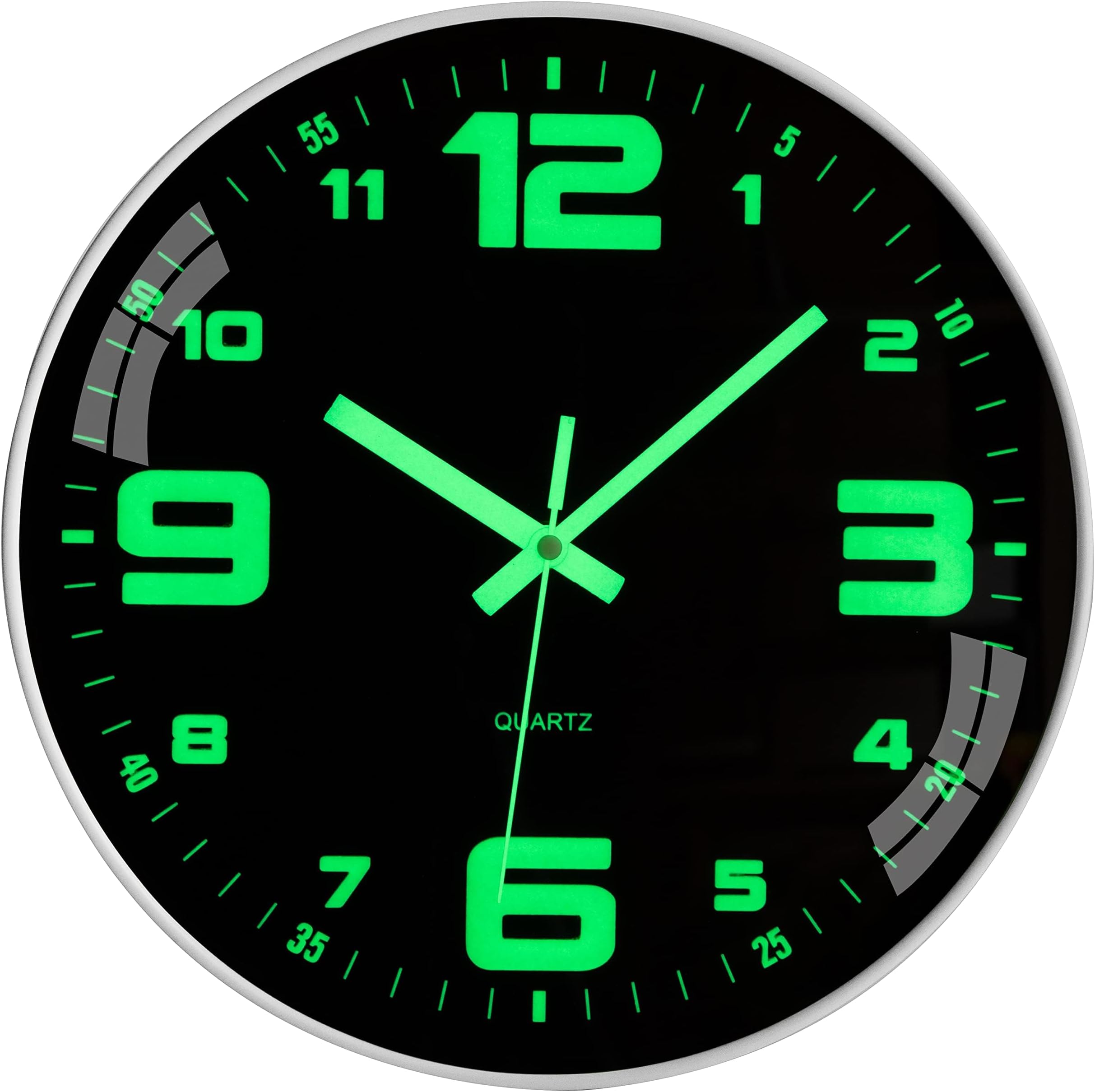 Wall Clock - Wall Clocks Battery Operated Non Ticking Silent Glow in The Dark Outdoor Analog Large Clocks with Night Light Clock for Living Room Kitchen Bedroom Office Home Classroom Bathroom