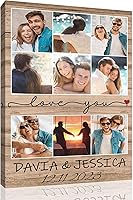 Vista 16 de CSWMZQZY Cartel de calle personalizado y 5 fotos de collage impreso en lienzo, nombre y fecha personalizados de Crossroads, regalo para la mejor