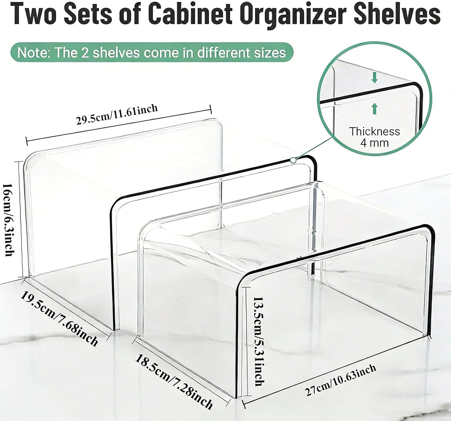 Multi Functional Acrylic Storage Rack for Kitchen Bathroom and Desktop Supporting Heavy Items Clutter Kitchen Shelf