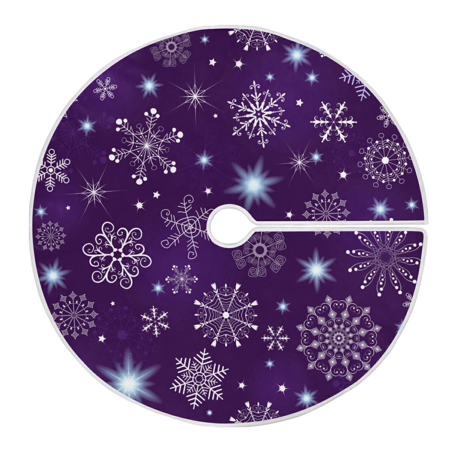 ALAZA Christmas Tree Skirt Decoration,Large Tree Skirt Ornament 47.2 Inch with Violet Christmas Purple for Christmas Party Holiday Home Decorations