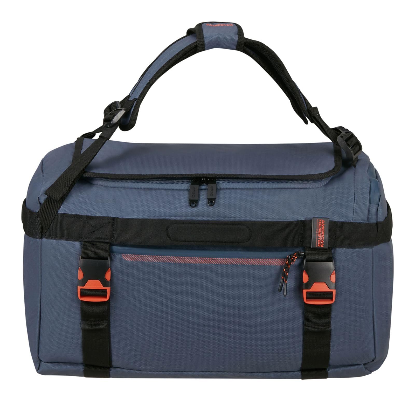 American Tourister Torba podróżna plecak Urban Track Duffle/Backpack Coated 60L granatowy/pomarańczowy niebieski