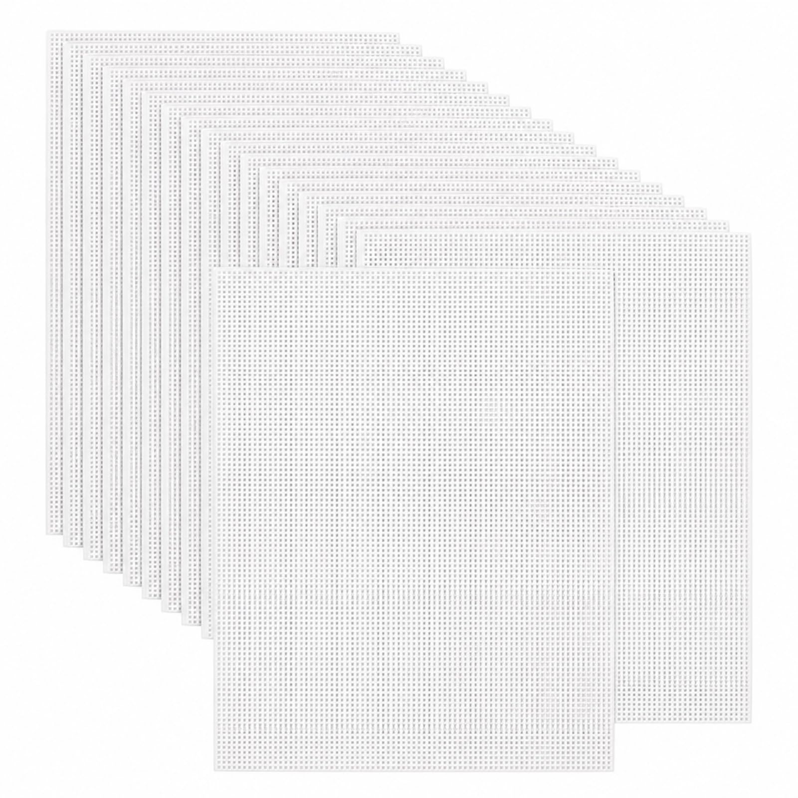 YOUNTHYE 15 PCS 10 Count Plastic Canvas Sheets, 10.2 x 13.2 Inch Plastic Mesh Canvas for Needlepoint, Cross Stitch, Embroidery, Yarn, Crochet and DIY Craft Projects