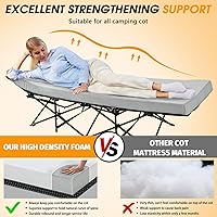 Vista 2 de CYMULA Camping Cot Mattress 3in Memory Foam Sleeping Pad,Soft Warm Non-Slip Camping Mattress Topper with Retaining for Adults,Portable Roll up Pad