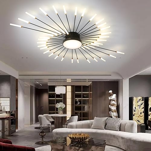 Miniatura 10 de Lámpara de techo LED moderna, luces de techo con forma de flor, lámpara de techo empotrada, lámparas de techo acrílicas de metal, lámparas de techo