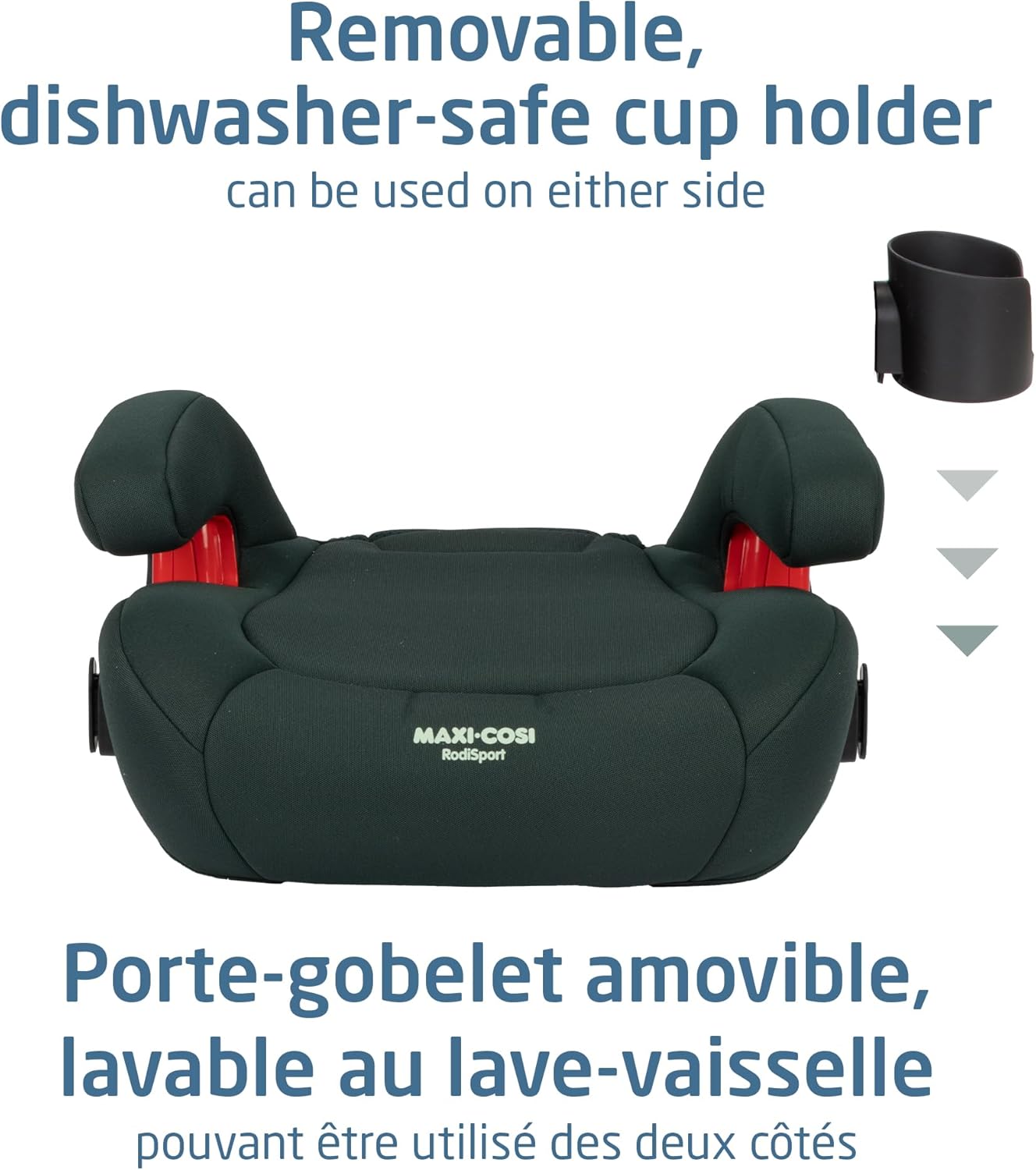 Maxi-Cosi RodiSport 2-in-1 Convertible Booster Car Seat | High Back & Backless Modes | 7-Position Adjustable Height | Integrated Belt Guides | Rigid-LATCH System | Green - Image 9