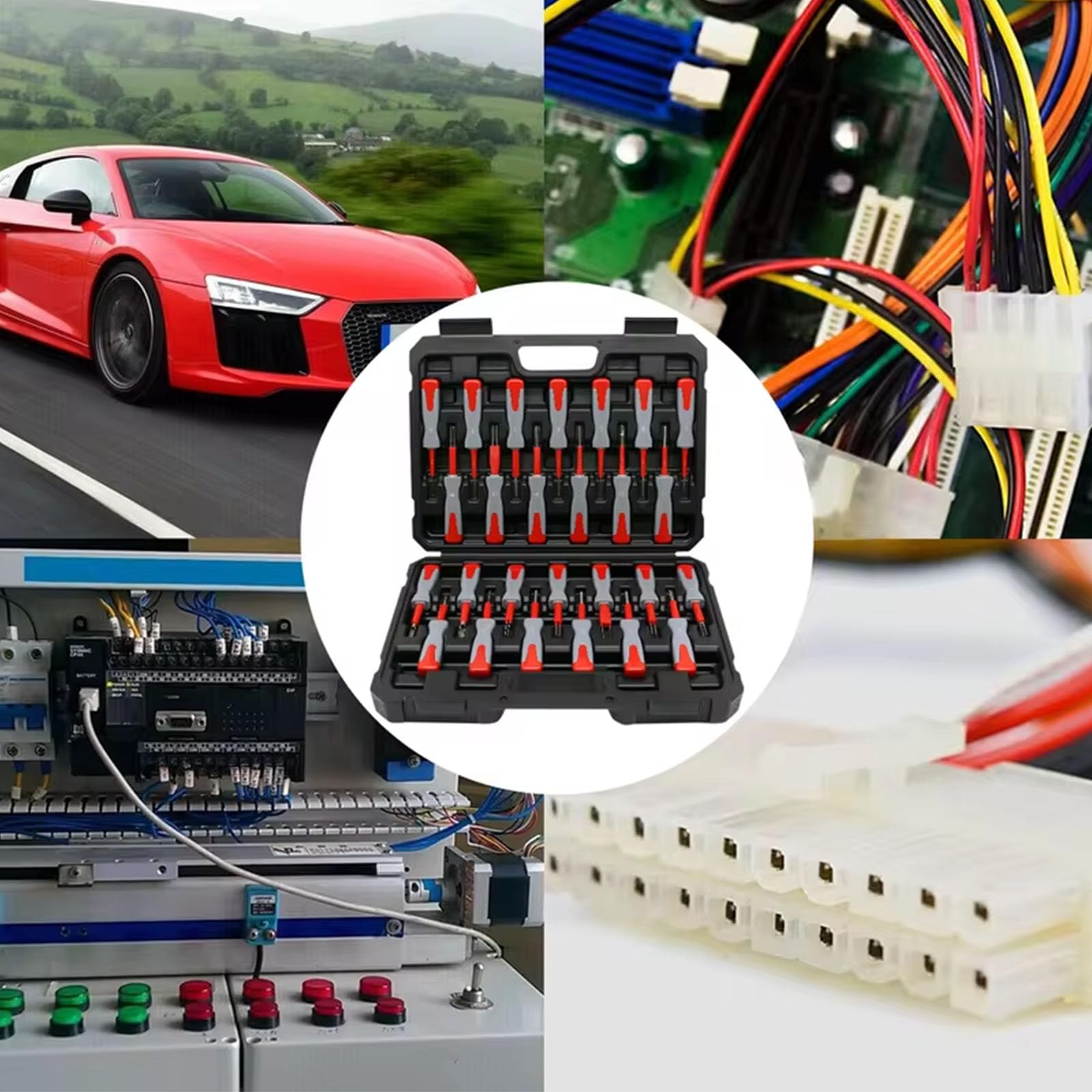 Ergonomisches 26-teiliges Kfz-Kabelbaumklemmen-Werkzeug-Set für einfache Demontage und Wartung von elektrischen Steckverbindern, hocheffizienter Drahttrenner