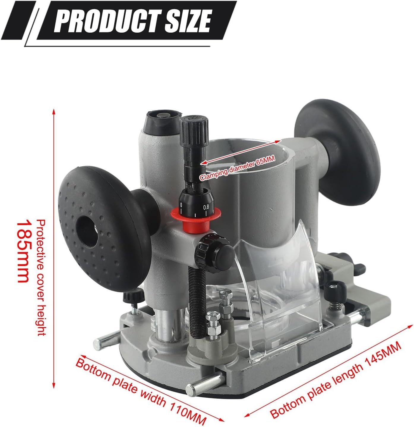65Mm Plunge Router Base Compatible With Trimming Machines, Heavy-Duty Die-Cast Aluminum And Steel Construction With Adjustable Tool-Free Cam Lock For Woodworking Milling/Slotting Application