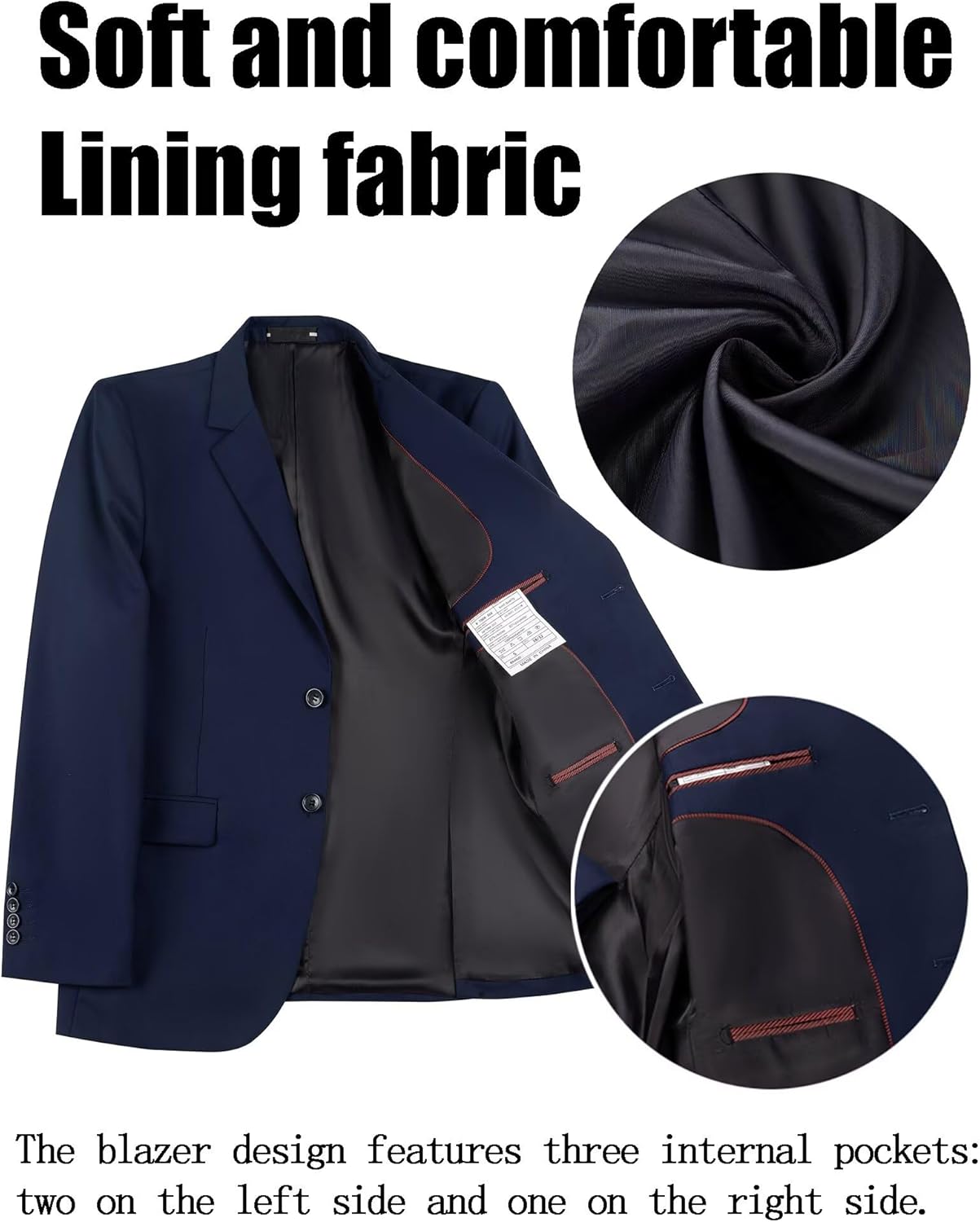 Mens Formal Suit Set 2 Piece, Business Casual Blazer Pants Men Tuxedo for Wedding Prom, Adjustable Waist