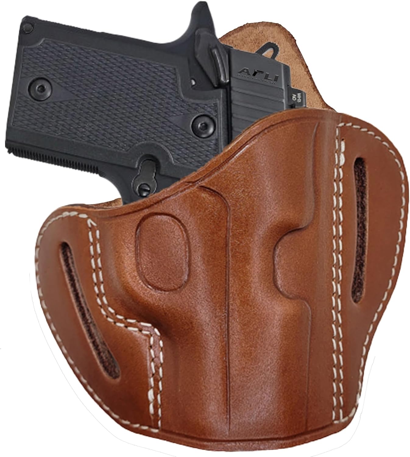 Sig P938 Leather Holster - Leather OWB Holsters for Sig P938 - Sig P238 Holster OWB - Fits SigP938, P238 Pistols - Concealed Carry Pancake Gun Holsters 9mm, 380 ACP
