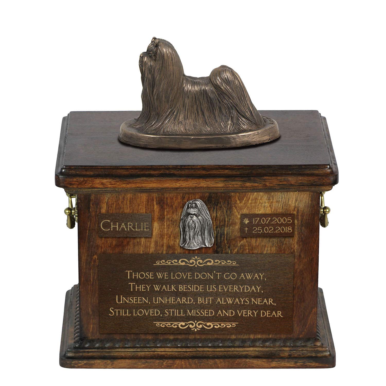 Urne commémorative Shih-tzu en bronze fait main Art-Dog
