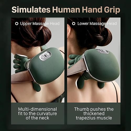 Miniatura 2 de yuelans Bionic - Masajeador térmico portátil, masajeador shiatsu de cuello y espalda, masaje eléctrico de tejido profundo 4D, diseño de mano humana