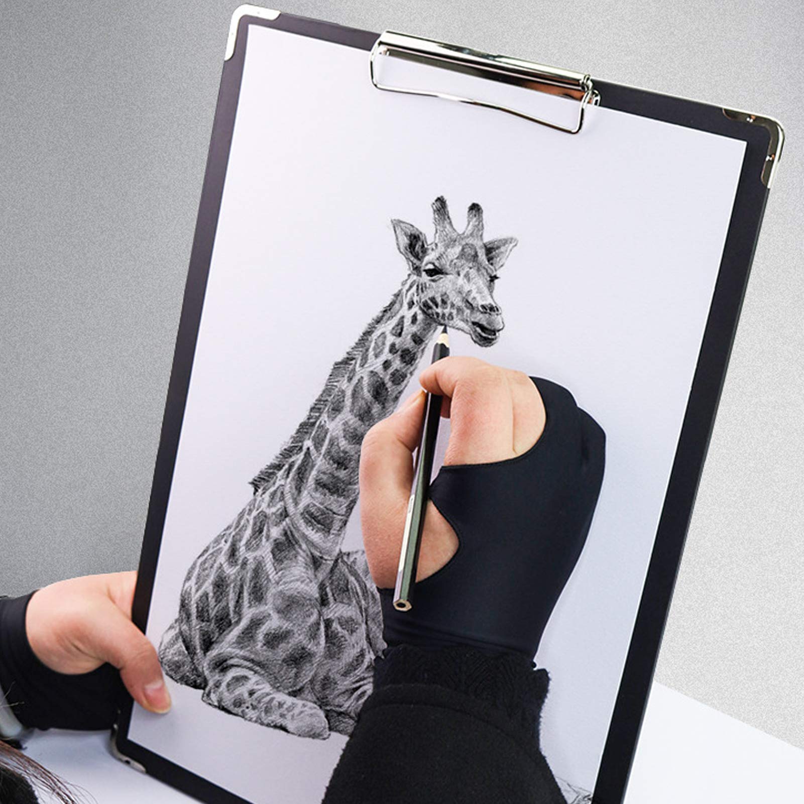 TOPINCN 2 Guanti per Pittura con le Dita Guanti Antimacchia Stencil Inchiostro Schizzo Scrittura Schermo Elettronico Anti Tocco Errato Fouling Sudore Sporco (XS)