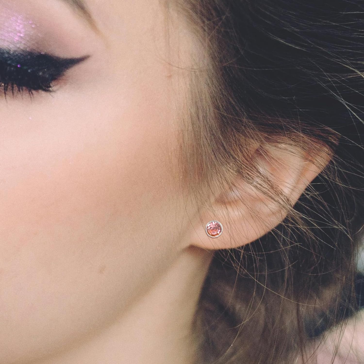 12 Pairs Ear Piercing Stud Earrings, Surgical Stainless Steel Multicolor Cubic Zirconia Birthstone Stud Earrings for Ear Piercing Guns - Image 6