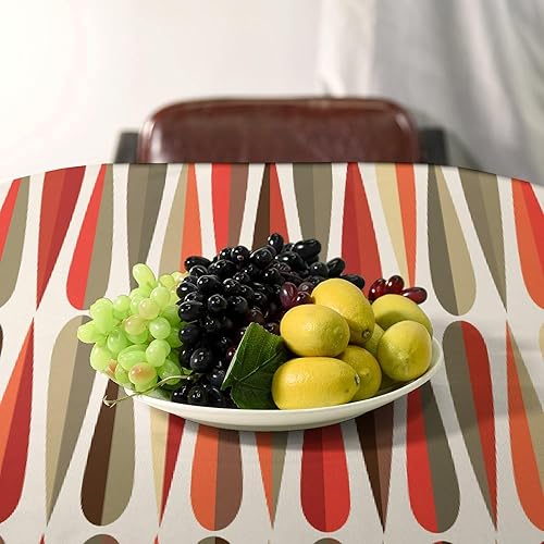 Miniatura 920 de Mantel floral hippie, diseño retro de los años 70, naranja, rosa, azul, floral, bohemio, estampado estético de margaritas, para fiesta, picnic