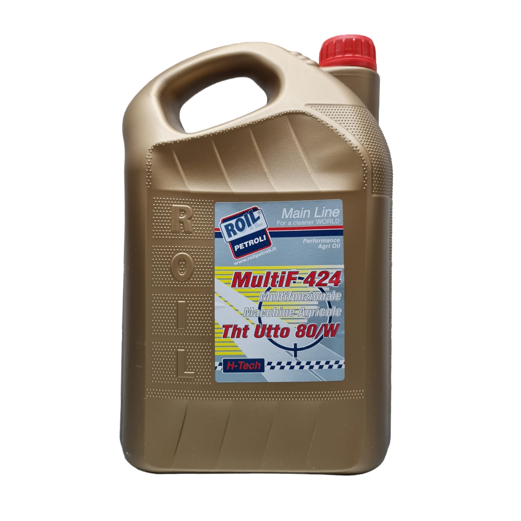 Roil UTTO 424 THT 80W - Olio per la lubrificazione di organi di trasmissioni, impianti Idraulici, Freni e frizioni in Bagno d’Olio di macchinari agricoli e Movimento Terra. (5 Litri)