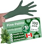 FRAMAR Green Nitrile Gloves Small – Disposable Gloves Small, Rubber Gloves Disposable, Mechanic Gloves, Cleaning Gloves, Gant Latex Gloves, Latex Free Gloves, Gant Nitrile, 100 Pk