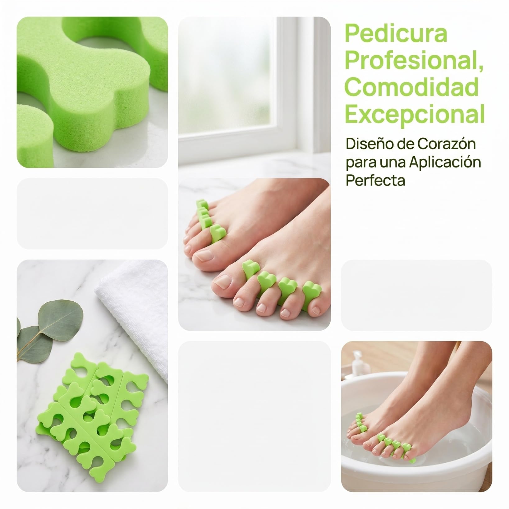 Beavorty Separadores Desechables Para Dedos De Los Pies En Forma De Corazón 100 Pares Espuma Alta Densidad Para Pedicura Manicura Profesional Arte De Uñas Spa De Pie