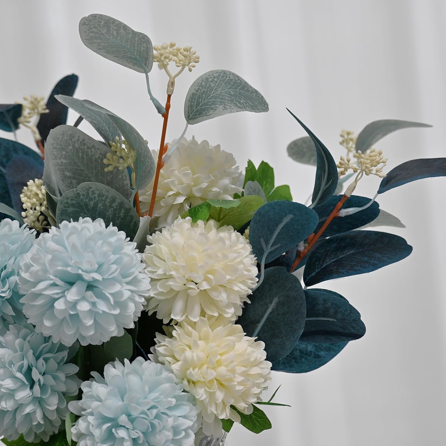 LADADA Artificial Flowers with Vase, Floral Arrangements forHydrangea Flower Dining Table Centerpiece Decor