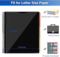 Vista 7 de Forvencer 24 Pocket Project Organizer, 1/3-cut Tab Binder Organizer with Sticky Labels, Multi Pocket Folder with Zipper Pouch, Folder Binder Spiral