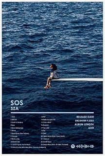 Sza Poster Pop Record SOS Album Cover Posters Canvas Poster Wall Art Decor Print Picture Paintings for Living Room Bedroom Decoration Unframe: 12x18inch(30x45cm)