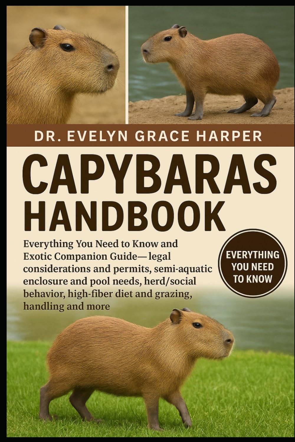 CAPYBARAS HANDBOOK: Everything You Need to Know and Exotic Companion Guide — legal considerations and permits, semi-aquatic enclosure and pool needs, ... diet and grazing, handling and more