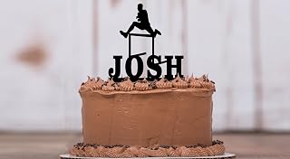 Hurdler Cake Topper,Track and Field,Sports Birthday Party,Steeplechase,Targeted,runner Sports Custom Keepsake Cake Insert for Wedding,Engagement,Birthday,Anniversary,Shower Party Favors.