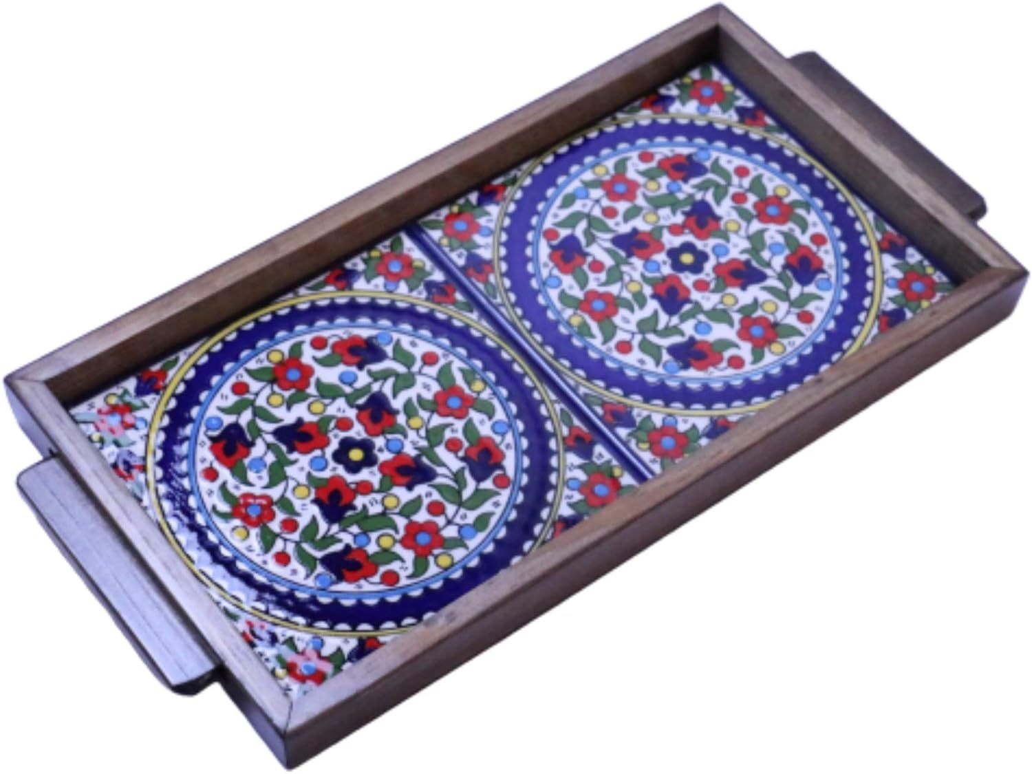 Hebron Arts Ceramic Wooded Serving Platter Palestinian