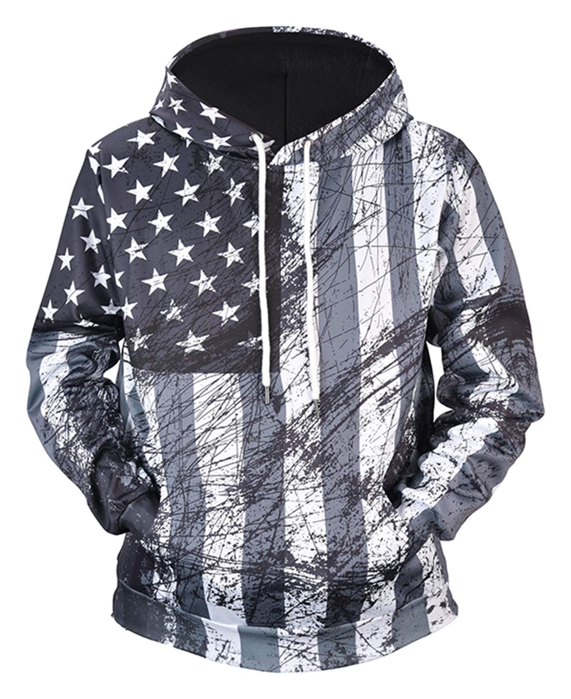 PIZOFF Unisex All Over Funny Print Hoodie Long Sleeve Pullover Sweatshirt with Pockets