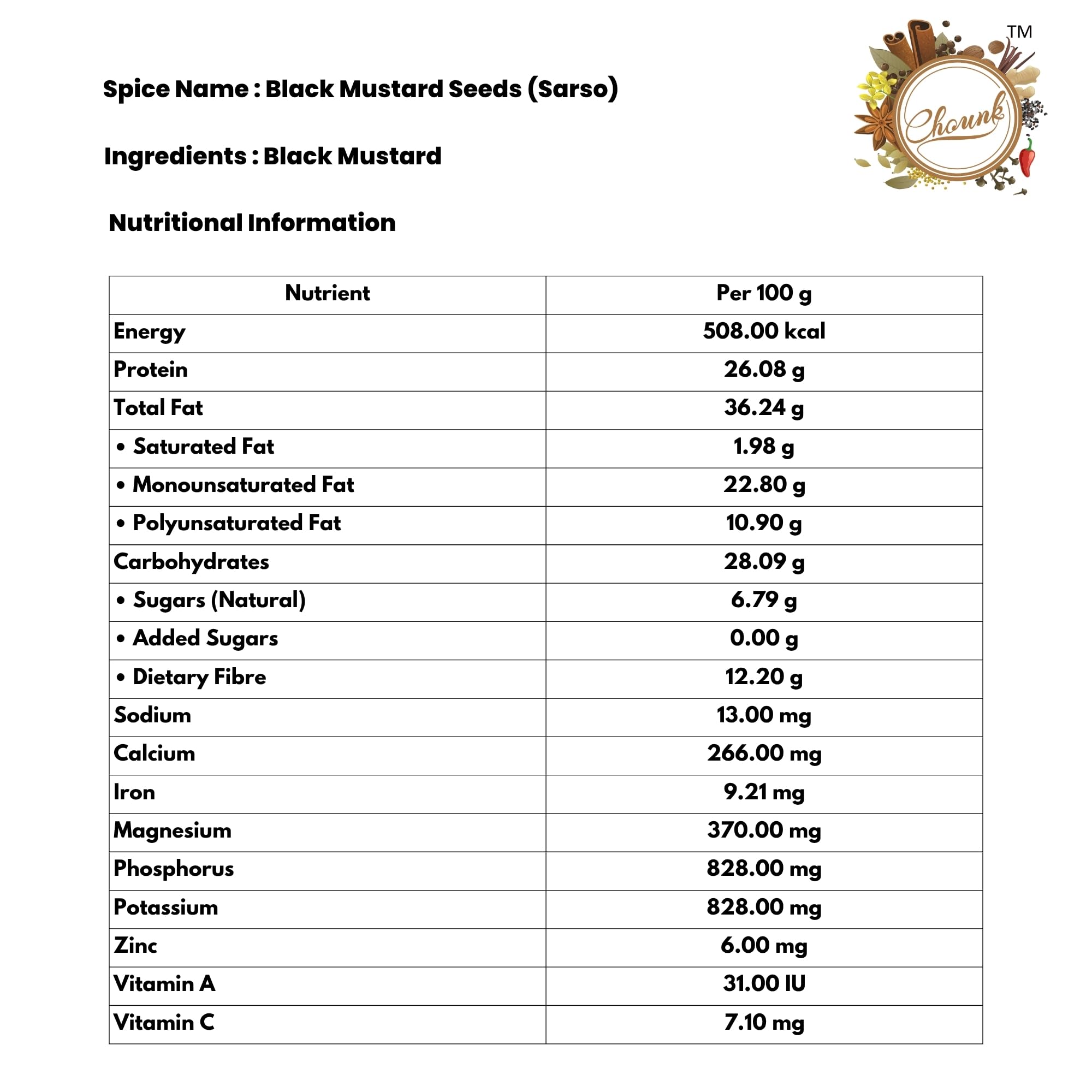 Chounk Mustard Seeds Big 100g | Sarso Moti | Whole Rai Big | Pure Black Mustard Seeds | Indian Spices Sarson Seeds | Natural Kadugu Seed - Image 3 thumbnail