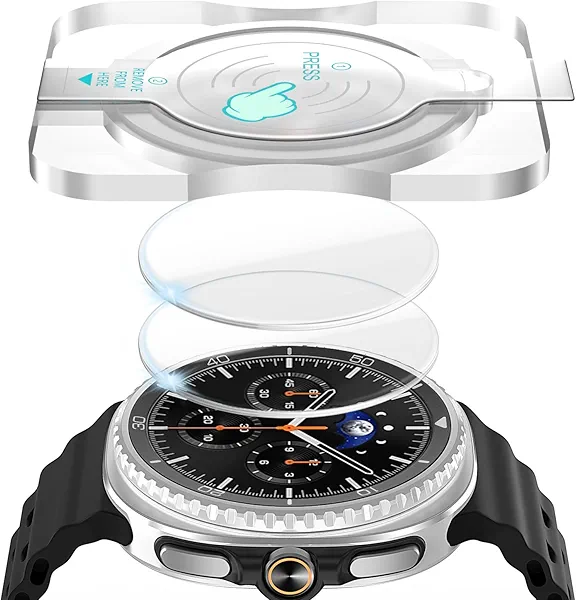 SPGUARD 3 Pack for Samsung Galaxy Watch 8 classic 46mm Screen Protector,Full Protective Tempered Glass Film All Around Coverage Cover ONLY Compatible with Galaxy Watch 8 classic 46mm