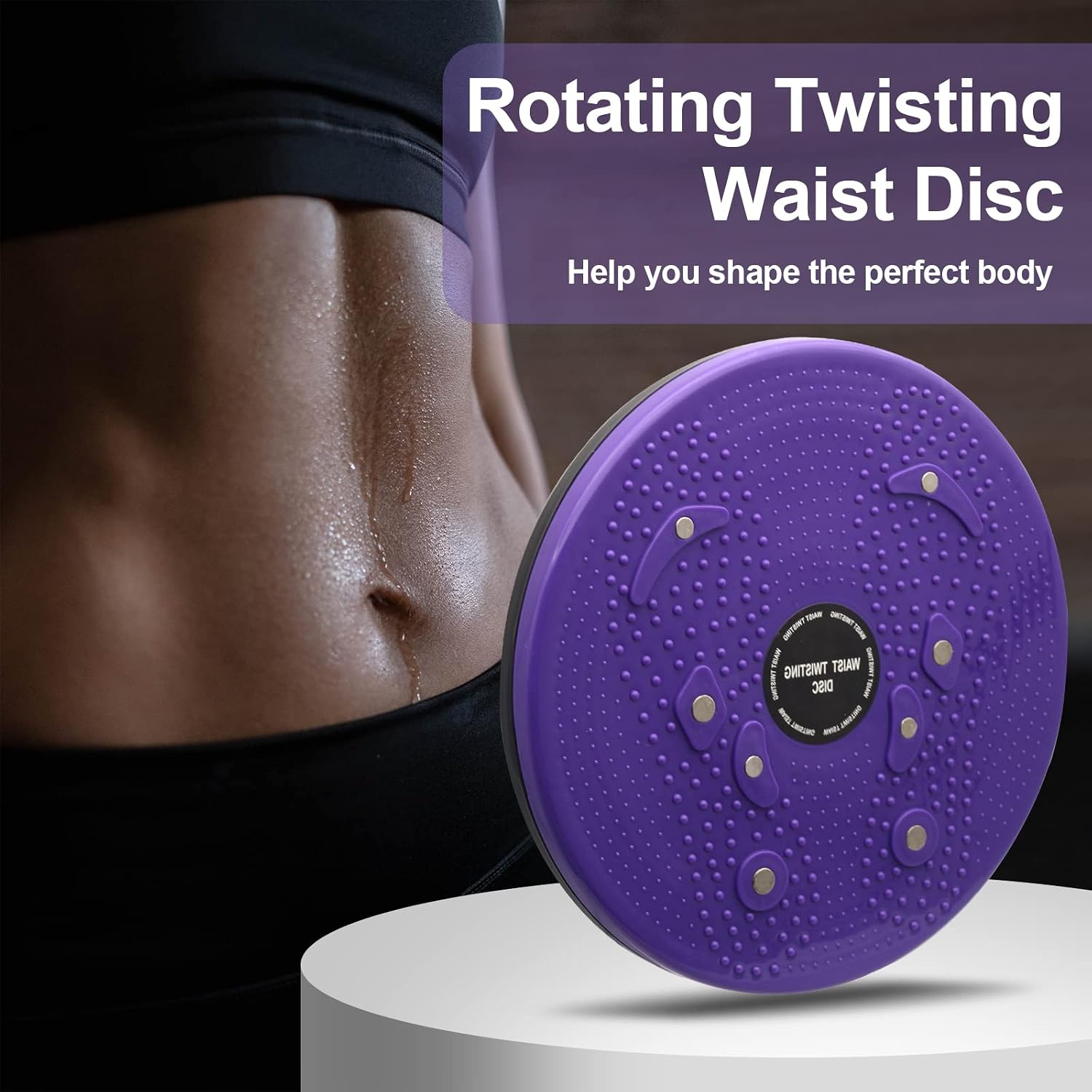 Ab Twister Board, Core Twist Board for Exercise 9.8 in Waist Twisting Disc with 8 Magnets for Stomach & Abdominal Exercise Equipment