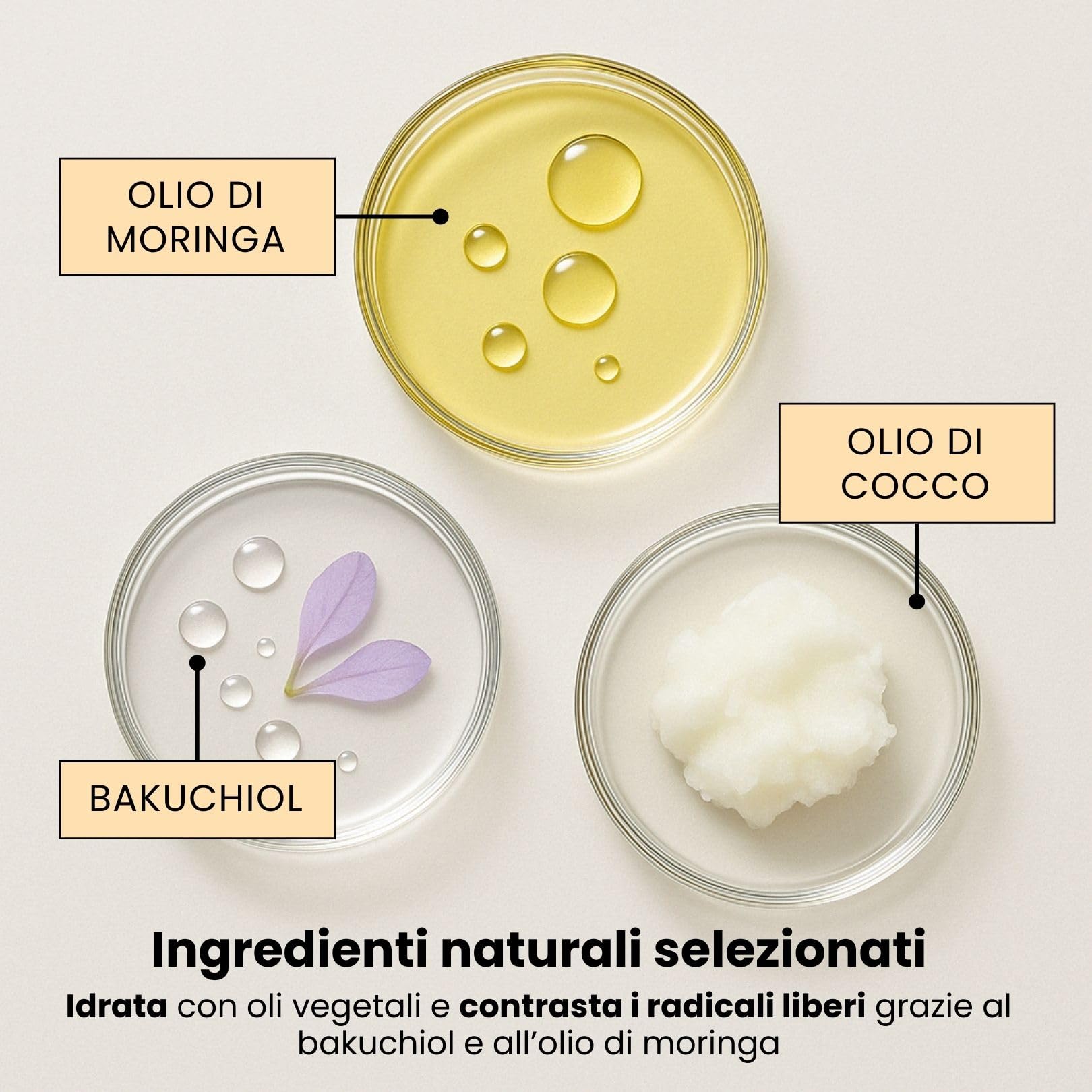 Enooso - Burro Struccante Viso e Occhi Waterproof, Sollievo Immediato e Antiossidante, Balsamo Struccante Solido Idratante con Bakuchiol, Vitamina E, Olio di Moringa e Cocco, Pelli Sensibili, 50g