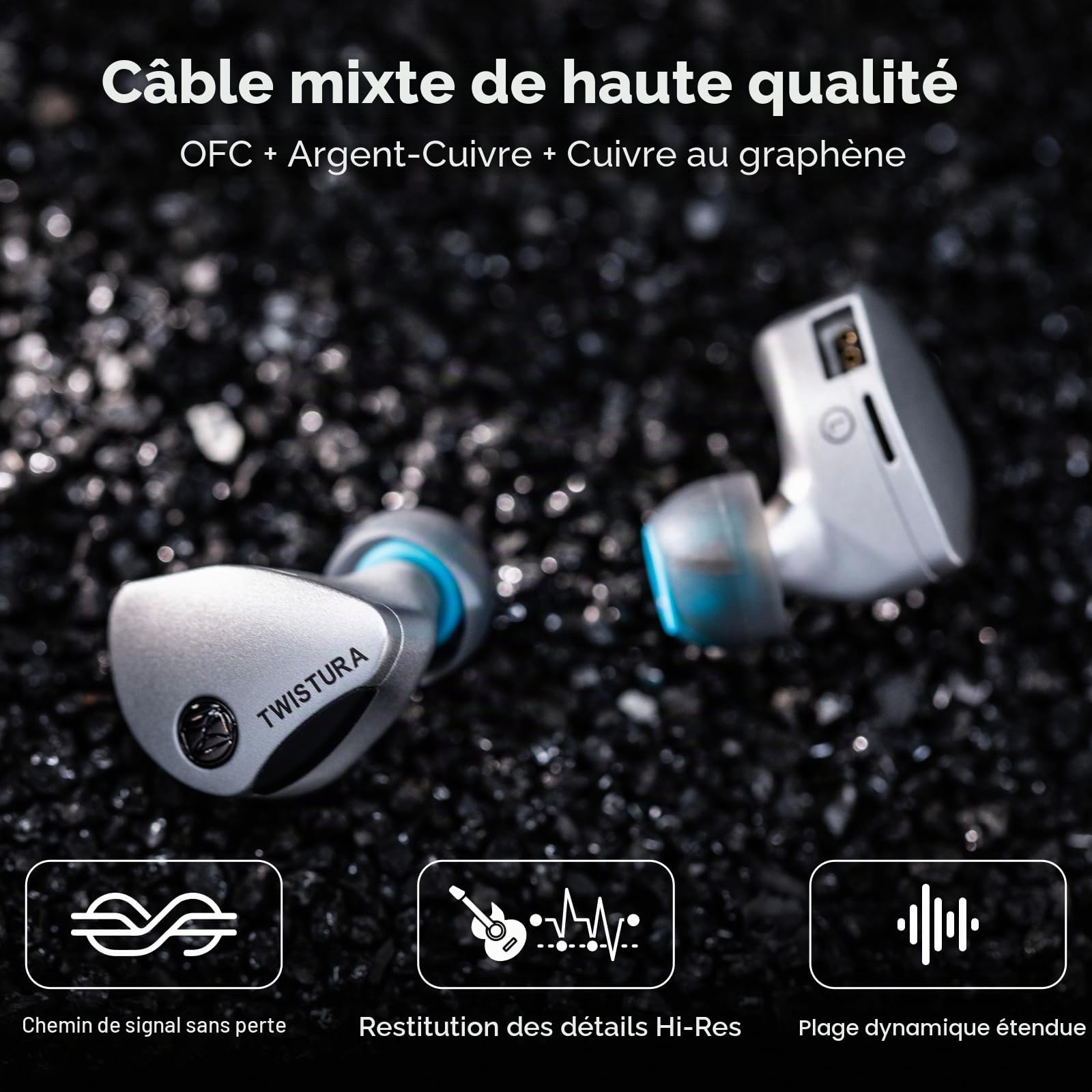 Linsoul TWISTURA WoodNote Écouteurs Intra-Auriculaires, Diaphragme en Bois, Casques à Double Aimant et Double Chambre à air de 10mm, IEM de qualité Studio avec Embouts filtrants Amovibles