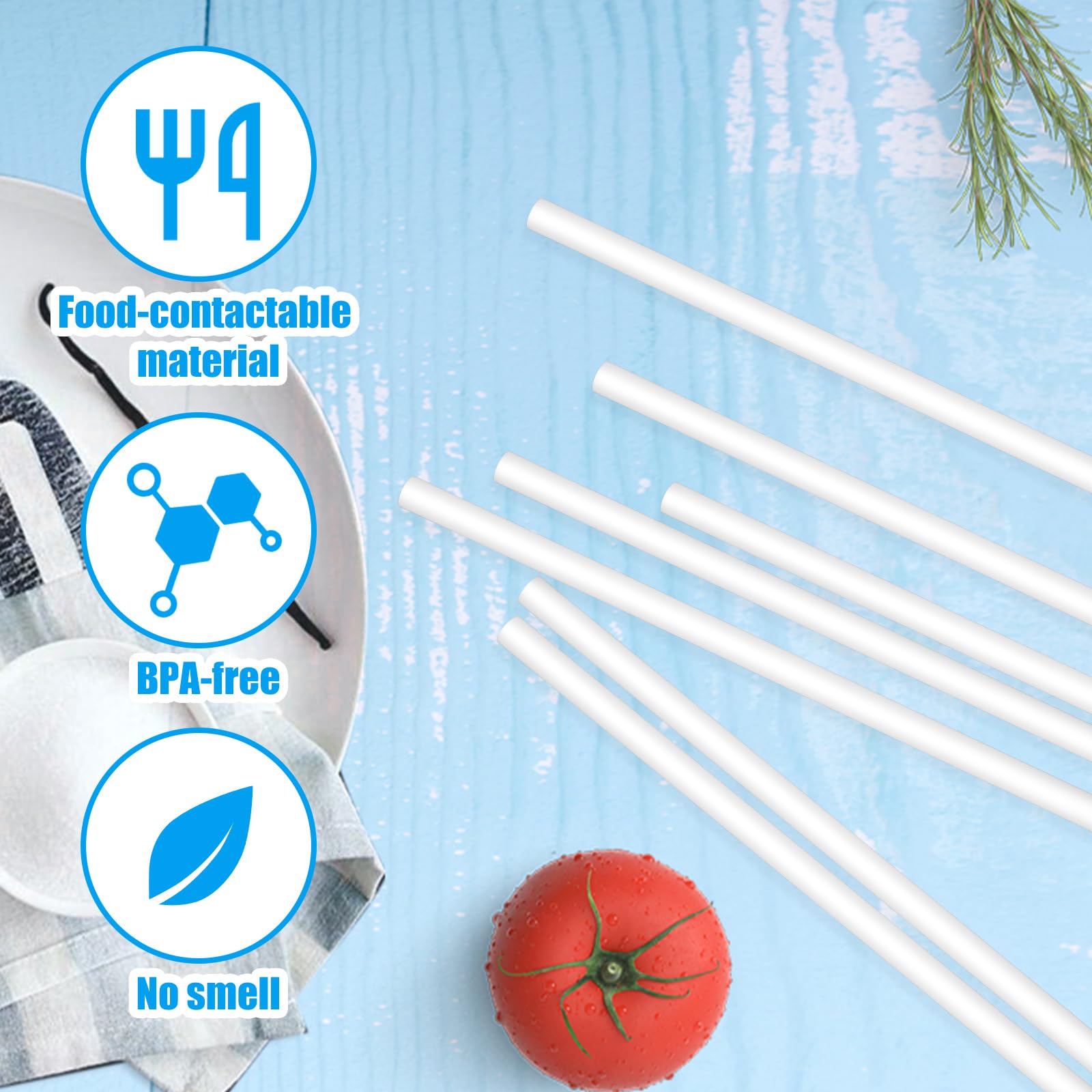 16szt Wymiennych Słomek, Kompatybilnych z Owala Freesip Butelką na Wodę o Pojemności 24oz/32oz Wielokrotnego Użytku Plastikowe Słomki ze Szczoteczką Czyszczenia Akcesoria Kubków Termicznych (Białe)
