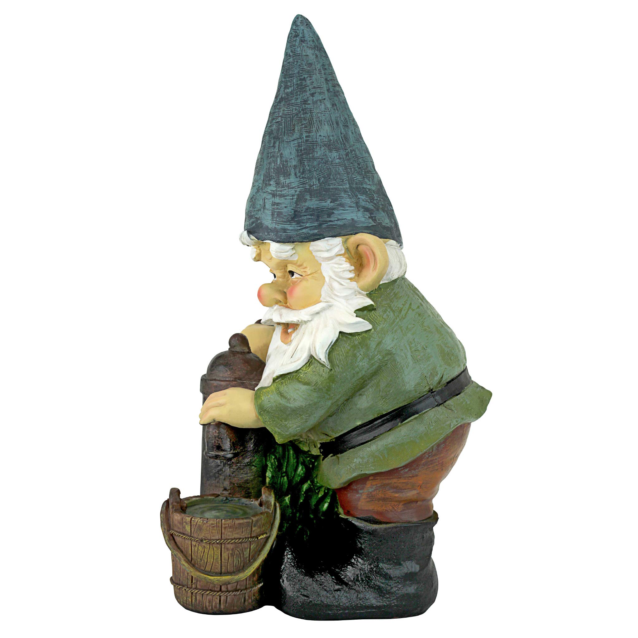 Design Toscano QM2433500 Statue du nain de jardin des pompes d’eaux de Pete Multicolore 14 x 15 x 30,5 cm