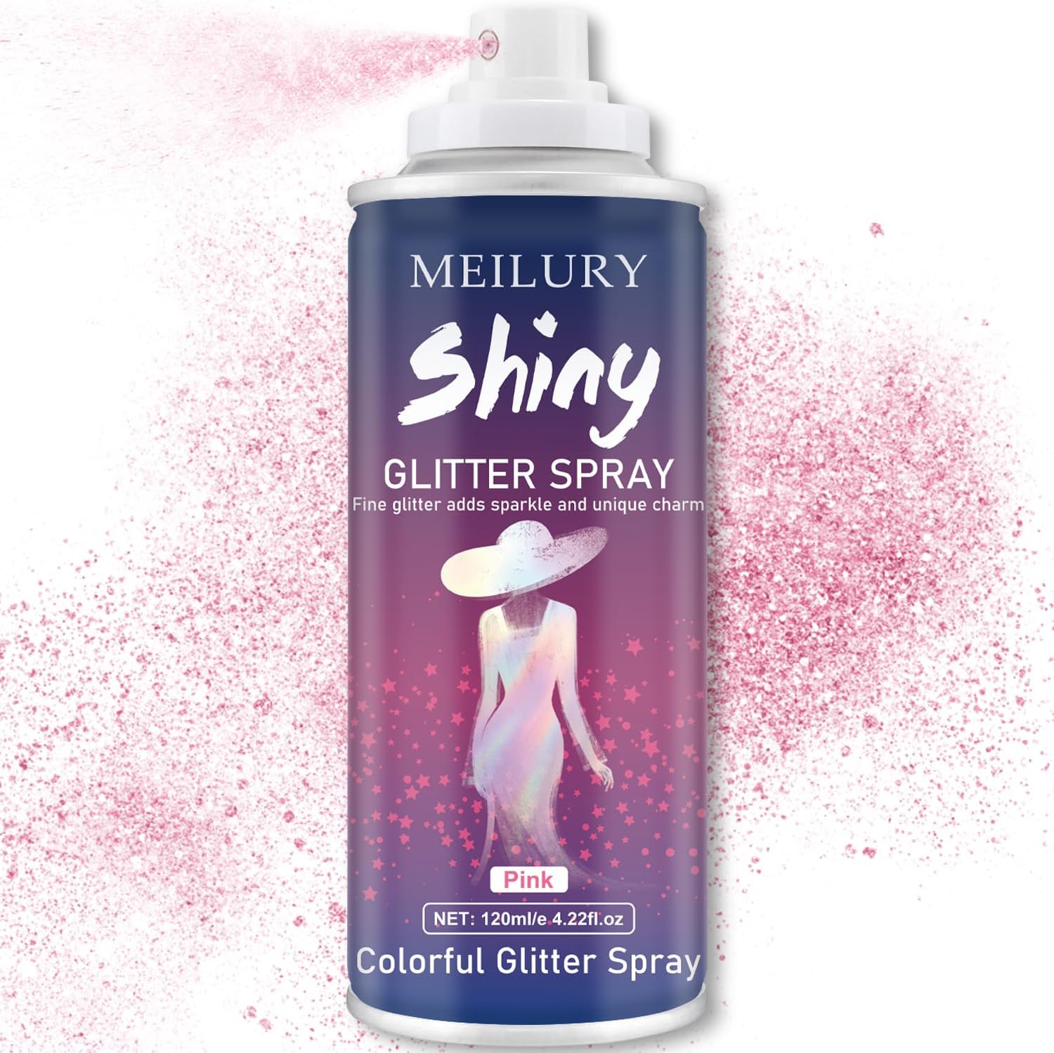 Hair and Body Glitter Spray, Holographic Glitter Highlighter Powder (1PC Pink A)